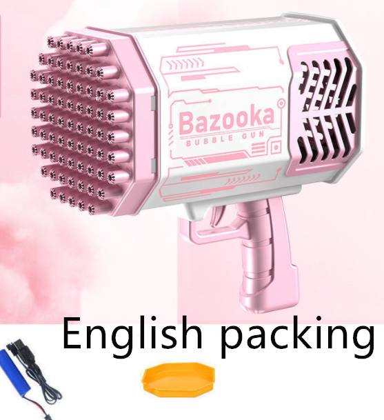 Bubble Gun Rocket 69 Holes Soap Bubbles with Automatic Blower