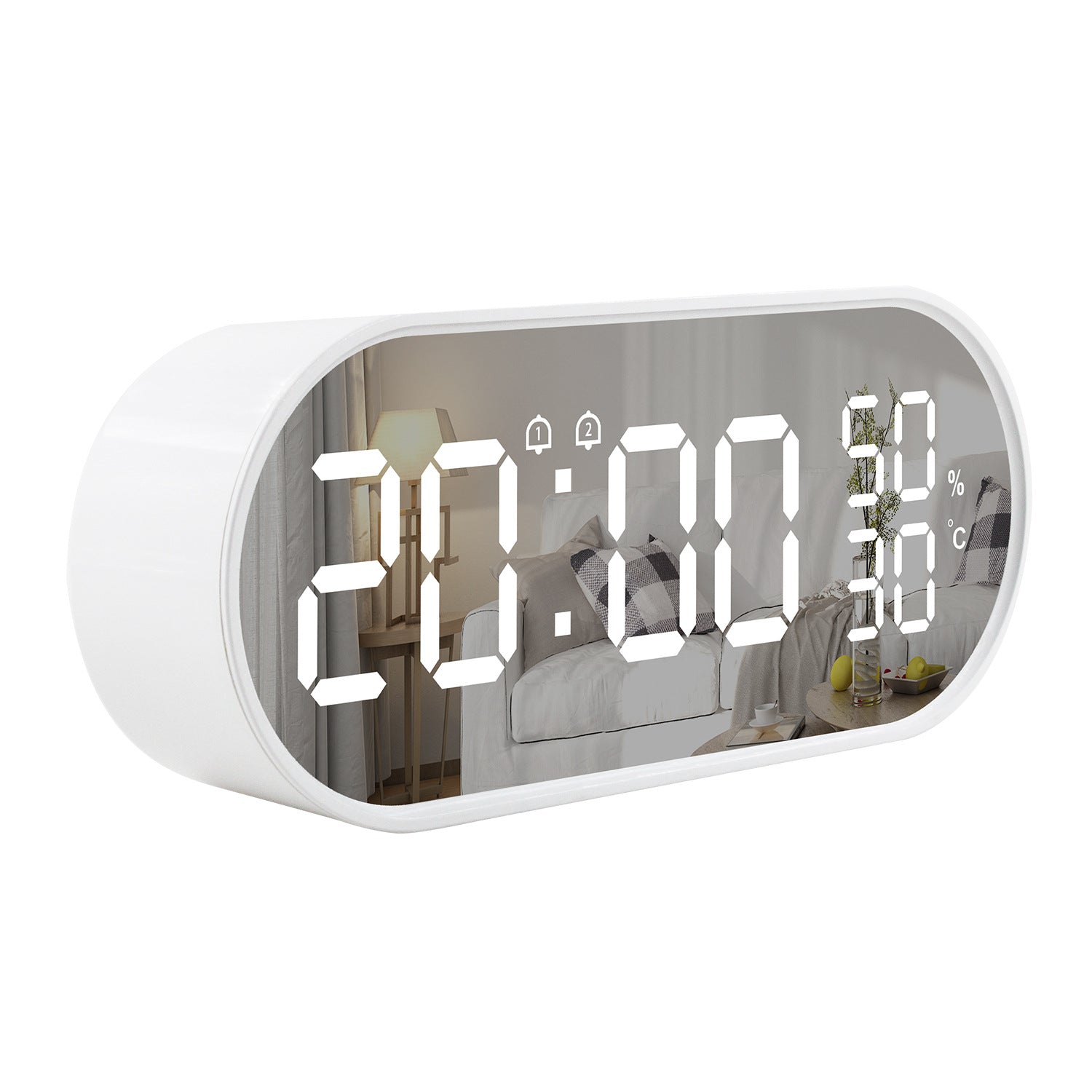 ReflectTime: LED Alarm Clock Mirror with Touch, Temperature, and Humidity Display ⏰