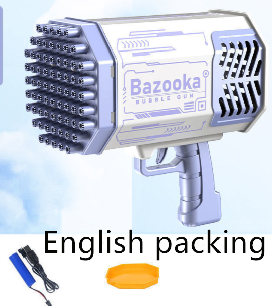 Bubble Gun Rocket 69 Holes Soap Bubbles with Automatic Blower