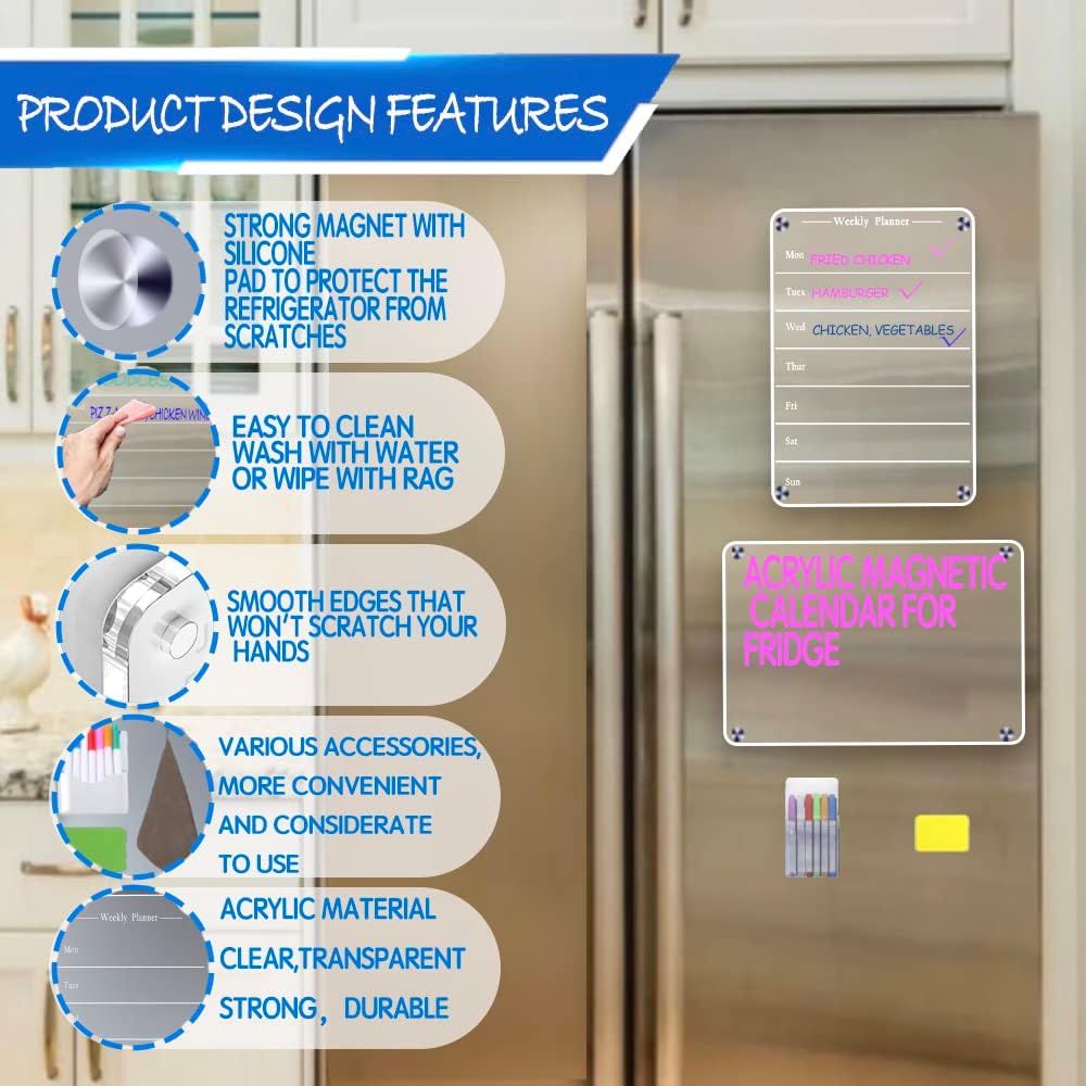 MagnetMemo: Acrylic Magnetic Dry Wipe Plate Calendar for Refrigerators 🧲