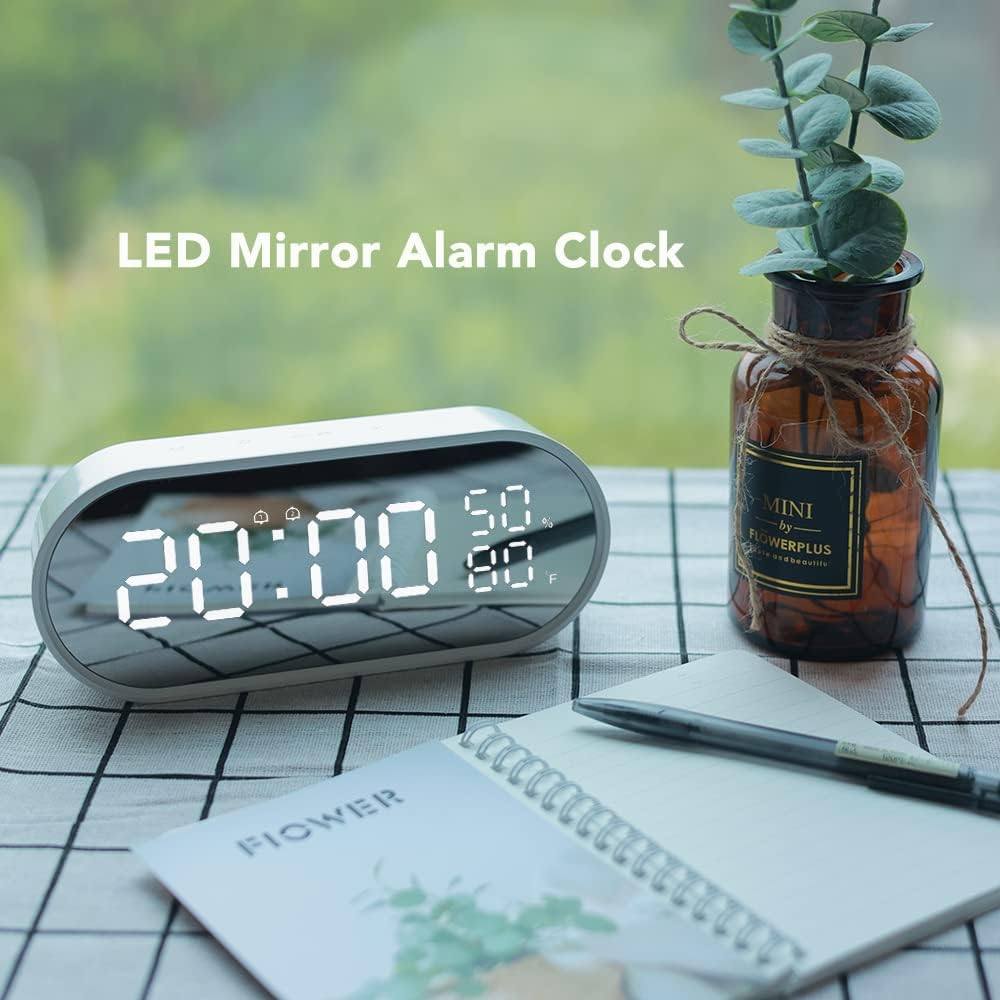 ReflectTime: LED Alarm Clock Mirror with Touch, Temperature, and Humidity Display ⏰