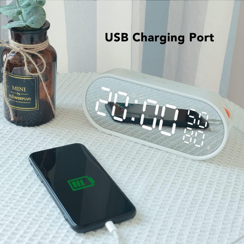 ReflectTime: LED Alarm Clock Mirror with Touch, Temperature, and Humidity Display ⏰