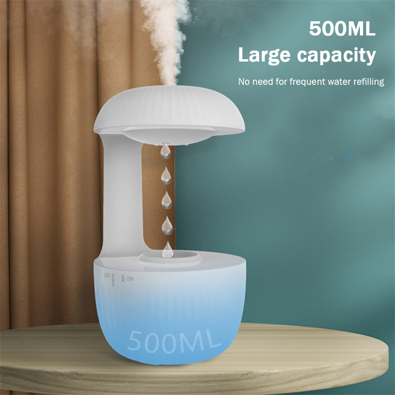 Air Humidifier with anti-gravity Levitating Water Drops and Cool Mist Fogger Reliever