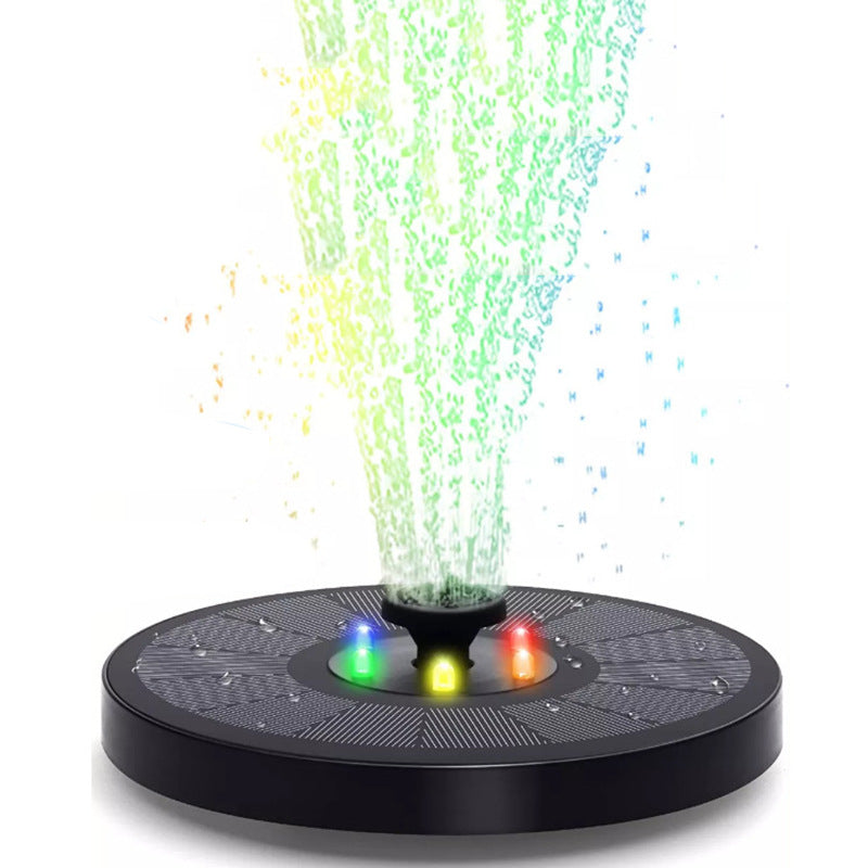 SolarGlow: Round Floating Fountain Pump with Color LED Light ☀️