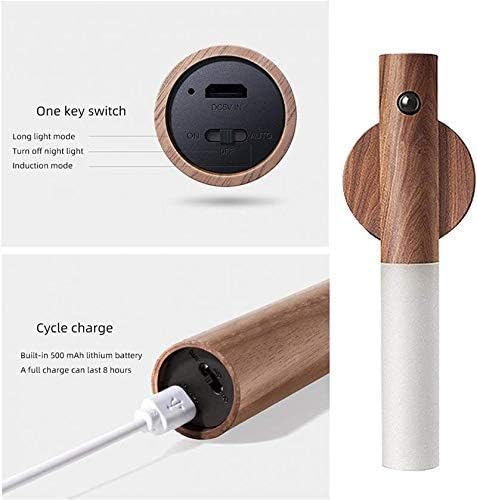 LuminaWood: Auto LED USB Magnetic Wood Wireless Night Light 🌙
