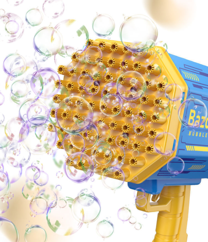 Bubble Gun Rocket 69 Holes Soap Bubbles with Automatic Blower