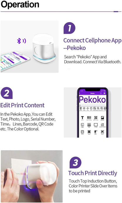PrintPal: Portable Mini Home Picoco Inkjet Printer with Bluetooth Connection 🖨️