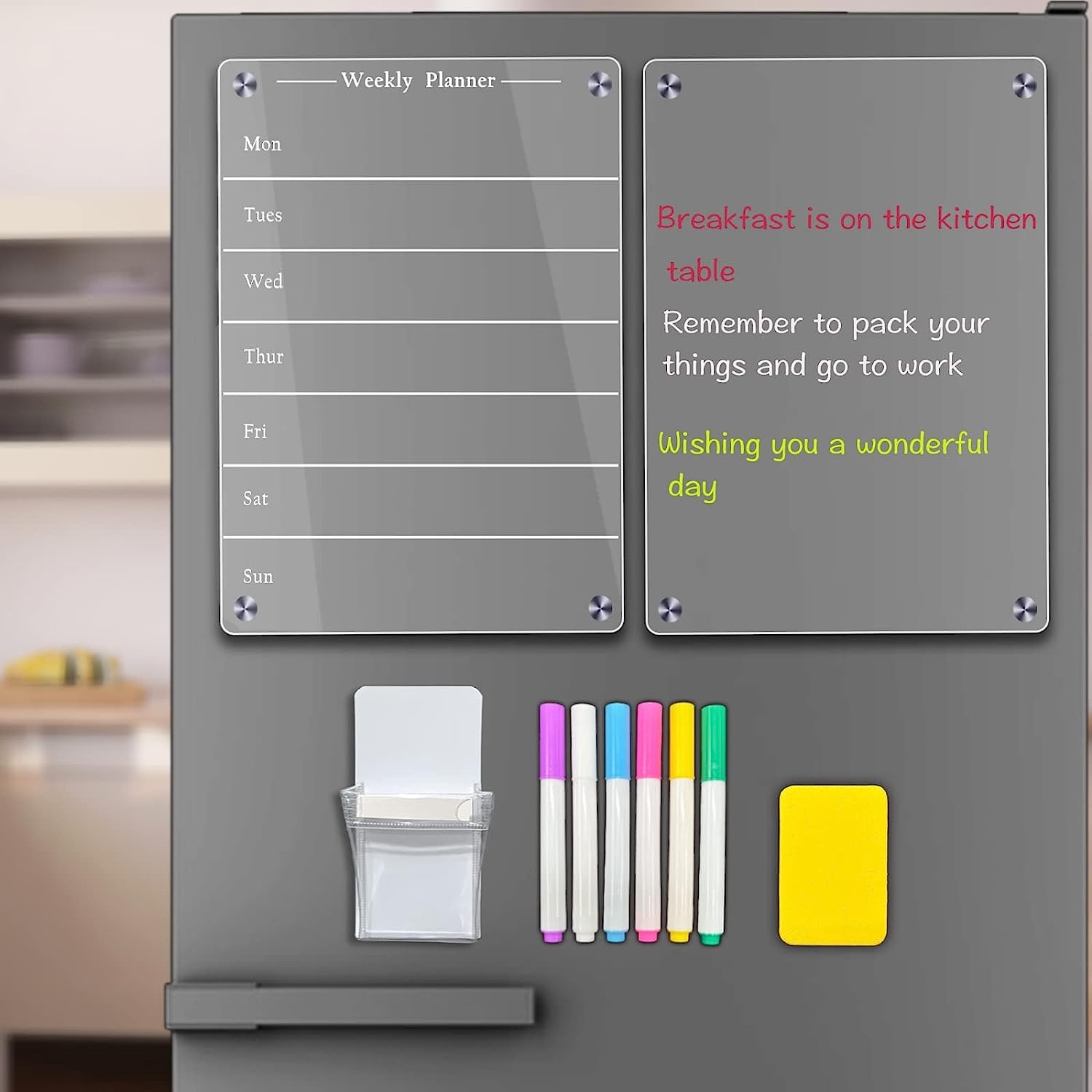 MagnetMemo: Acrylic Magnetic Dry Wipe Plate Calendar for Refrigerators 🧲
