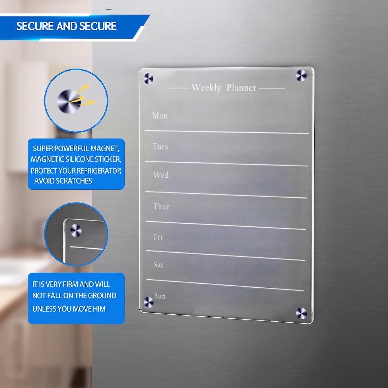 MagnetMemo: Acrylic Magnetic Dry Wipe Plate Calendar for Refrigerators 🧲