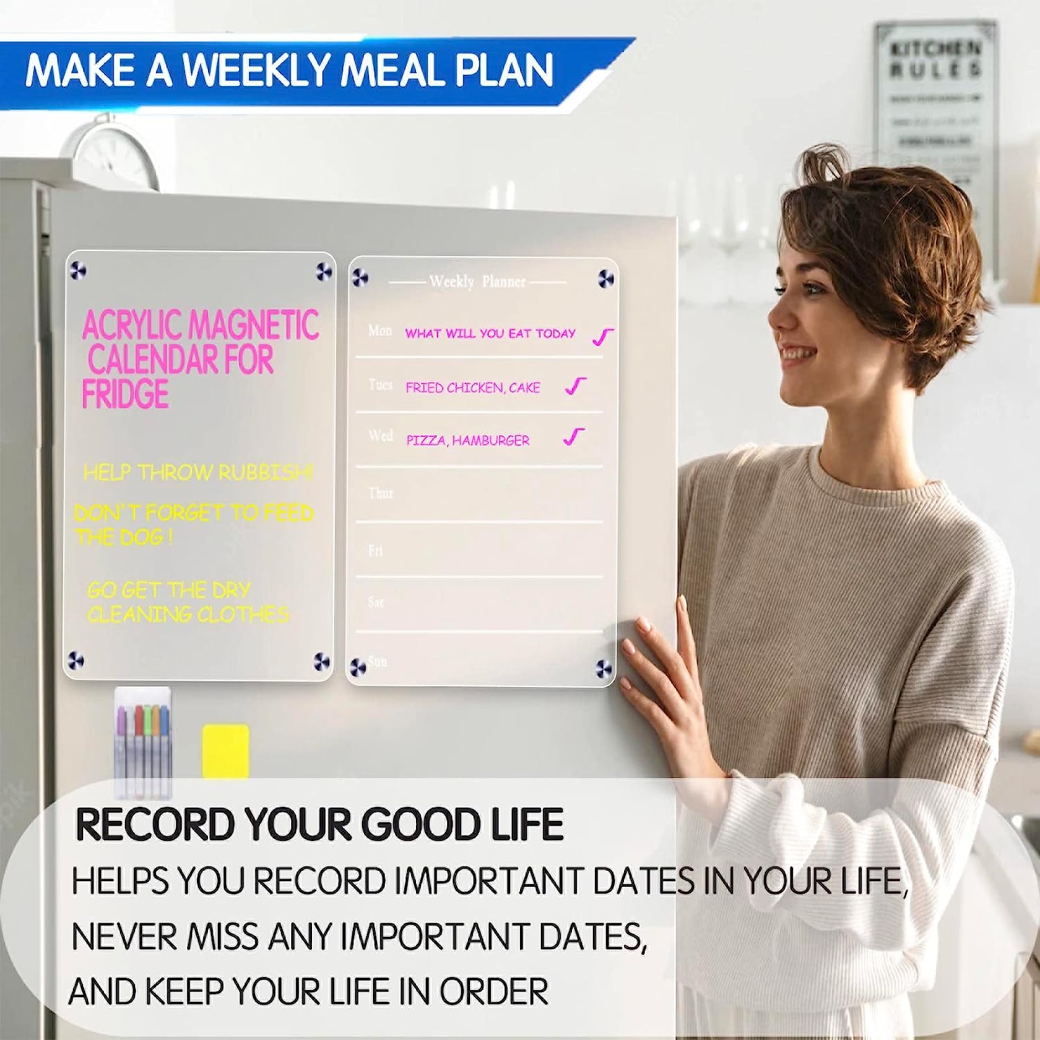 MagnetMemo: Acrylic Magnetic Dry Wipe Plate Calendar for Refrigerators 🧲