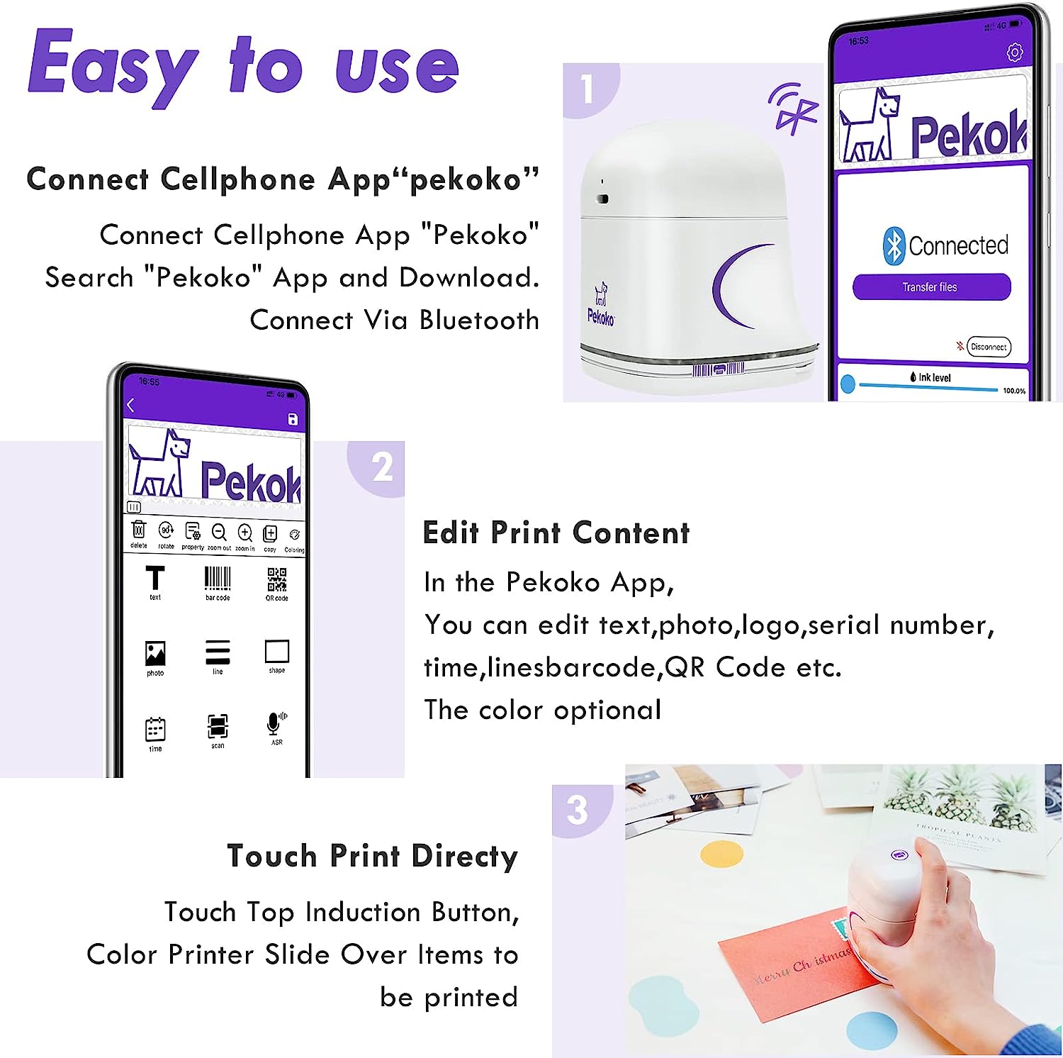 PrintPal: Portable Mini Home Picoco Inkjet Printer with Bluetooth Connection 🖨️