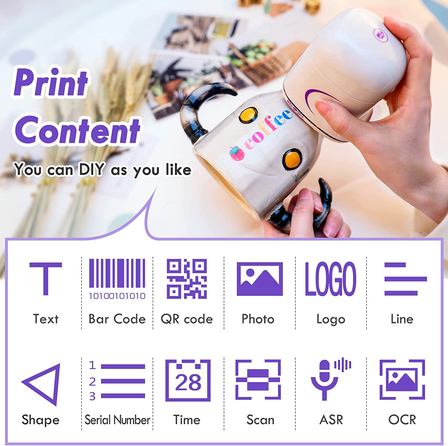 PrintPal: Portable Mini Home Picoco Inkjet Printer with Bluetooth Connection 🖨️
