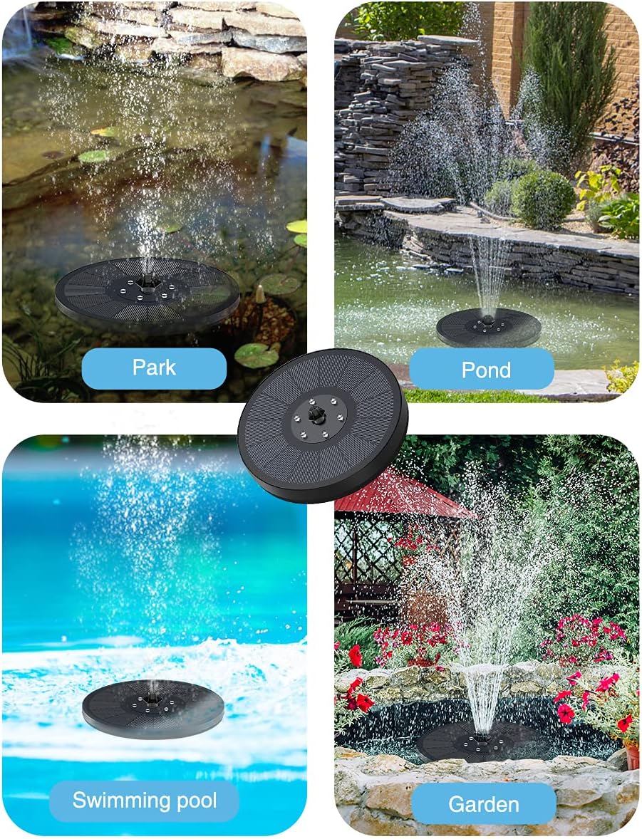 SolarGlow: Round Floating Fountain Pump with Color LED Light ☀️