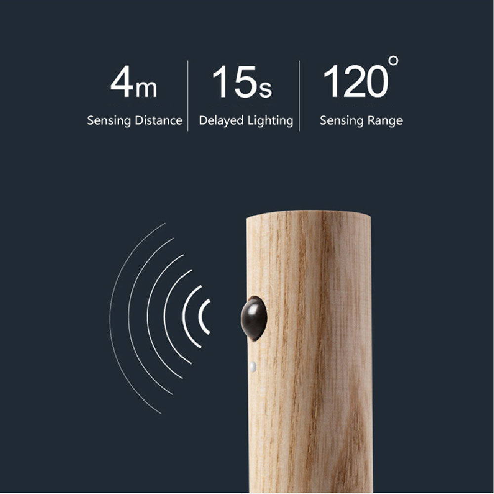 LuminaWood: Auto LED USB Magnetic Wood Wireless Night Light 🌙