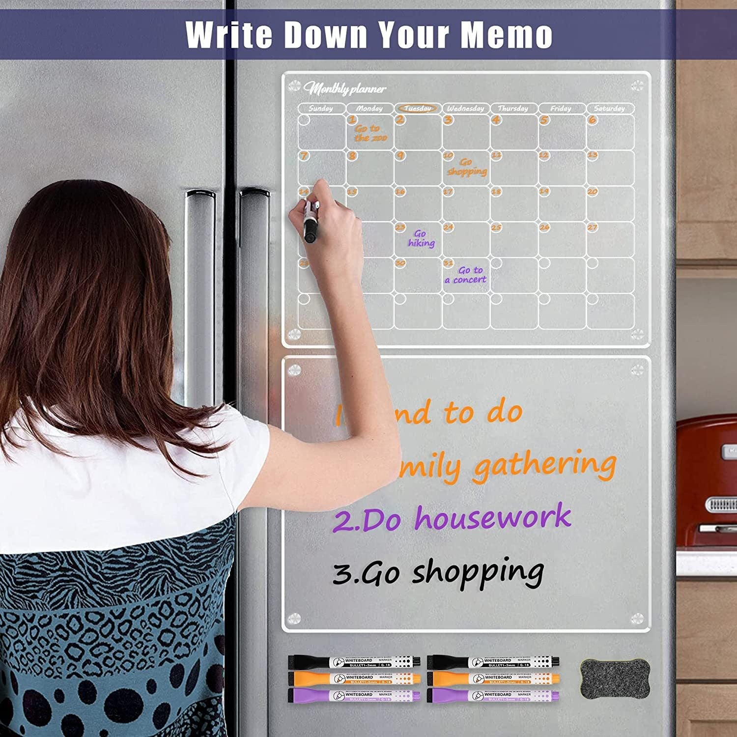 MagnetMemo: Acrylic Magnetic Dry Wipe Plate Calendar for Refrigerators 🧲