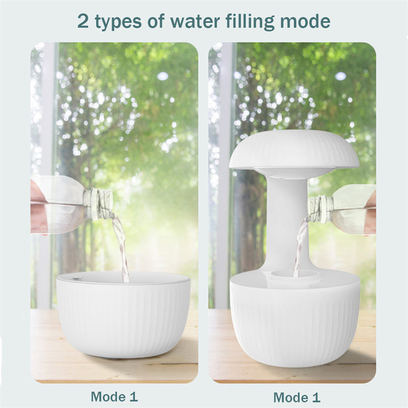 Air Humidifier with anti-gravity Levitating Water Drops and Cool Mist Fogger Reliever