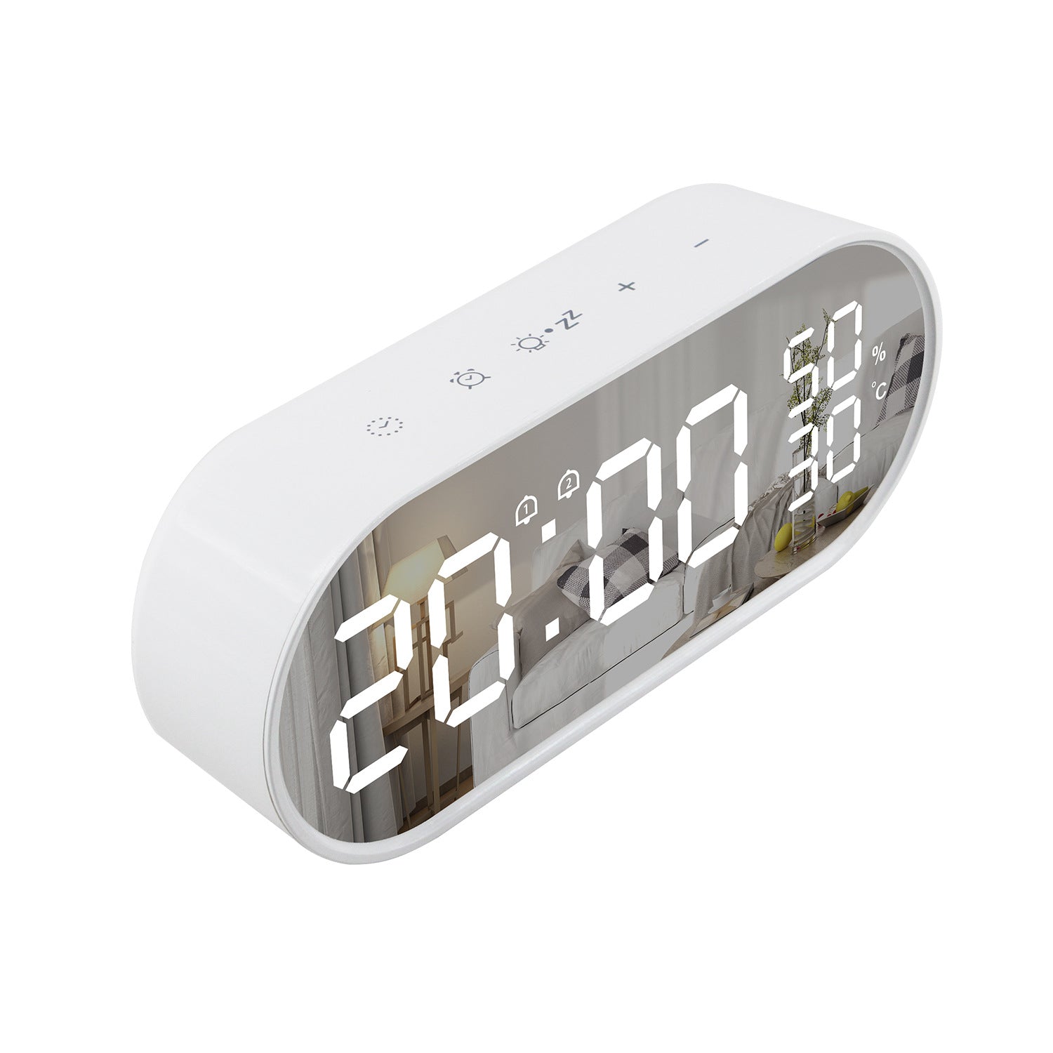 ReflectTime: LED Alarm Clock Mirror with Touch, Temperature, and Humidity Display ⏰