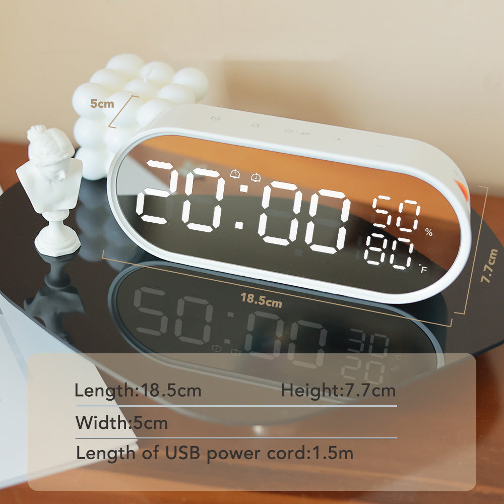 ReflectTime: LED Alarm Clock Mirror with Touch, Temperature, and Humidity Display ⏰
