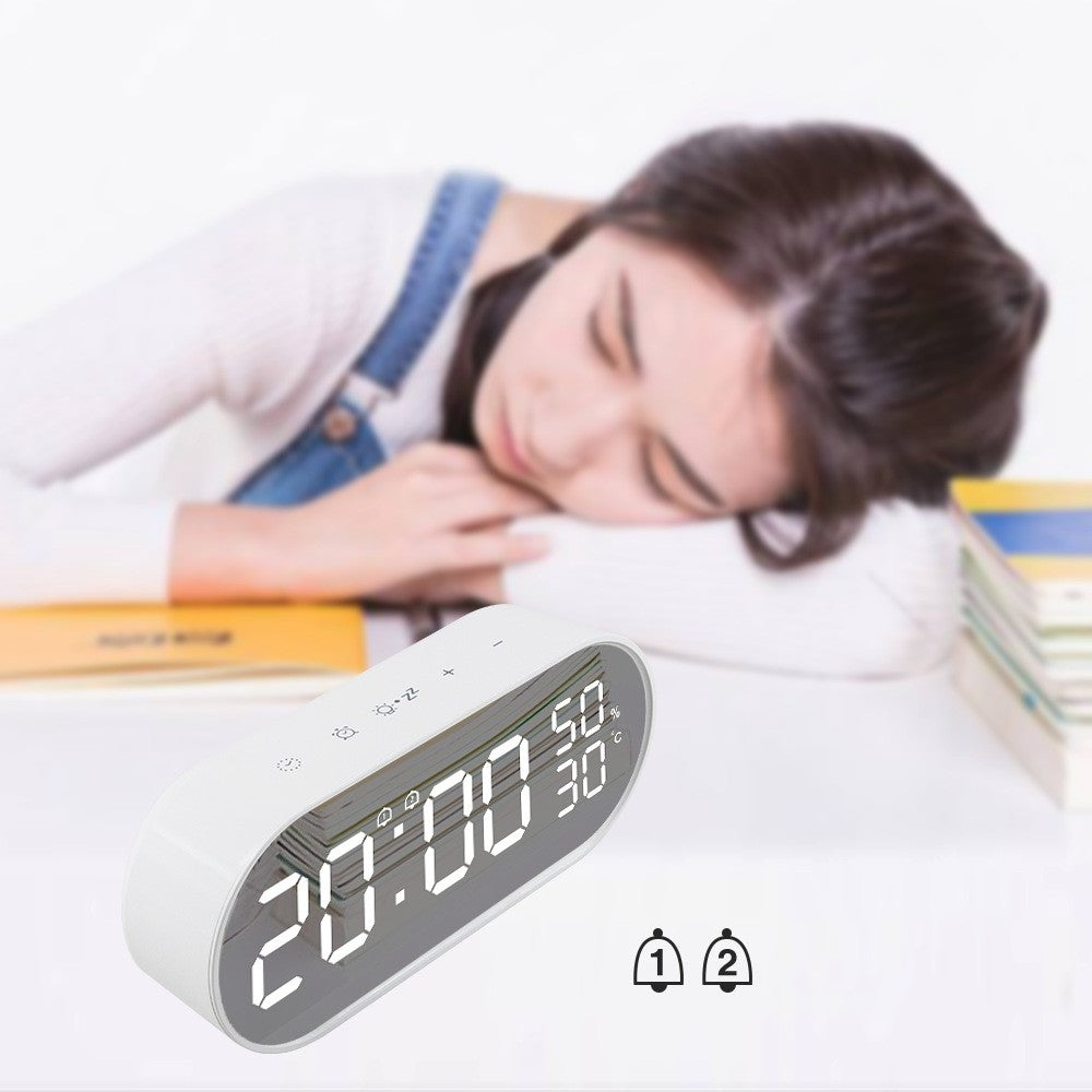 ReflectTime: LED Alarm Clock Mirror with Touch, Temperature, and Humidity Display ⏰